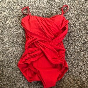 🌊🌴Coral One Piece Wrap Swimsuit